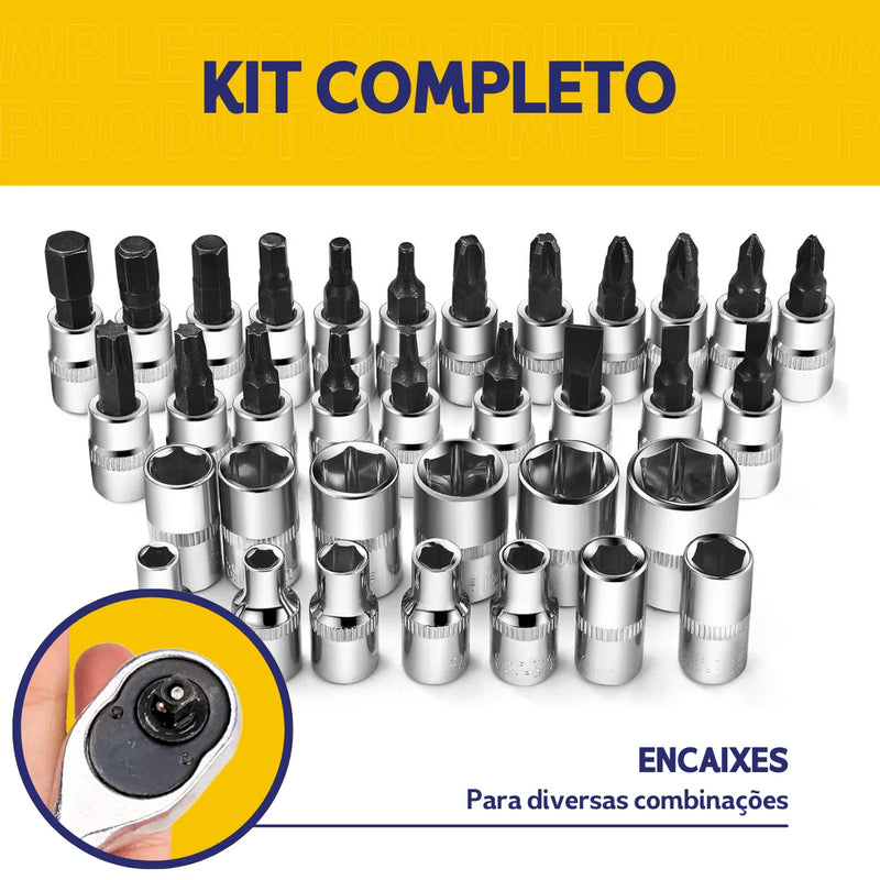 Conjunto de Chaves Soquete e Chaves Allen 46pçs