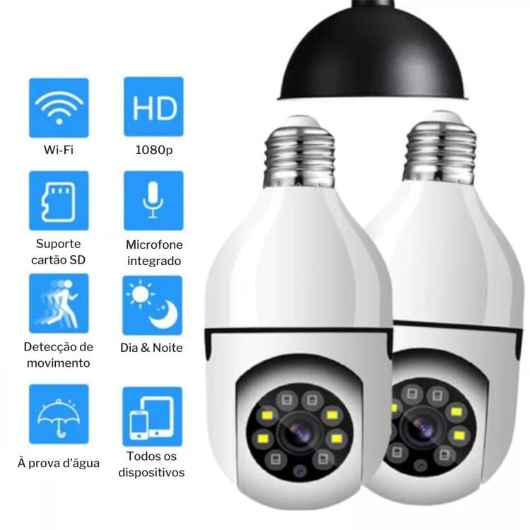 CÂMERA DE SEGURANÇA FULL HD WI-FI-INTELIGENTE 360°