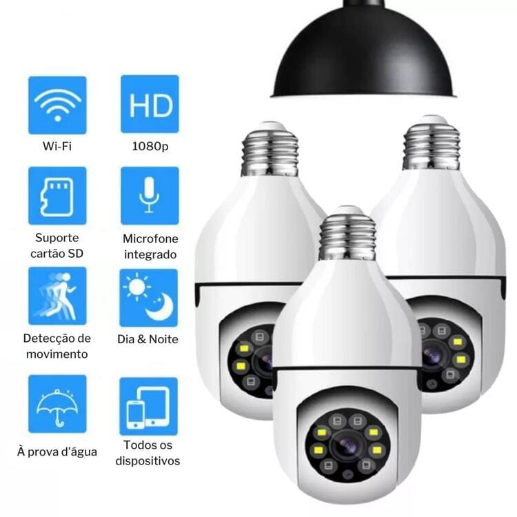 CÂMERA DE SEGURANÇA FULL HD WI-FI-INTELIGENTE 360°