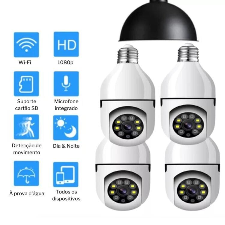 CÂMERA DE SEGURANÇA FULL HD WI-FI-INTELIGENTE 360°