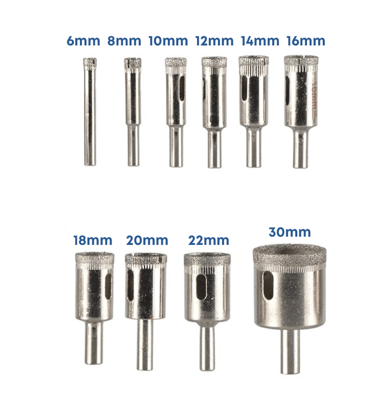 KIT 10 BICOS DE FURO DIAMANTADO BROCA SERRA COPO