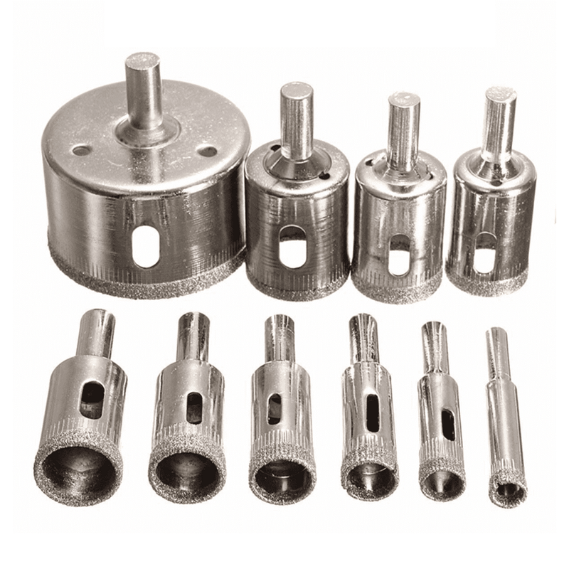 KIT 10 BICOS DE FURO DIAMANTADO BROCA SERRA COPO