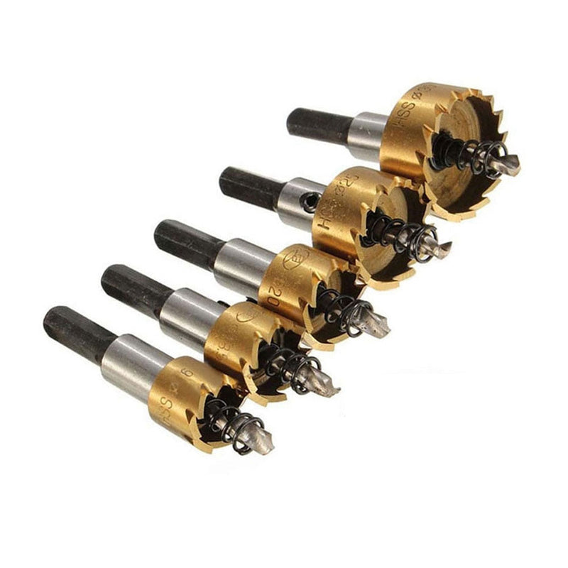 KIT 5 BROCAS SERRA COPO TITÂNIO PARA FERRO, METAL, MADEIRA
