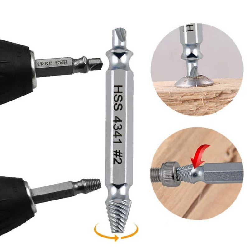 KIT COMPLETO 5 BROCAS EXTRATOR DE PARAFUSO SUPER RESISTENTE