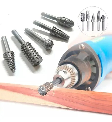 KIT COMPLETO DE BROCAS ROTATIVAS COM 5 PEÇAS Kit Completo Brocas Rotativas 5 Peças