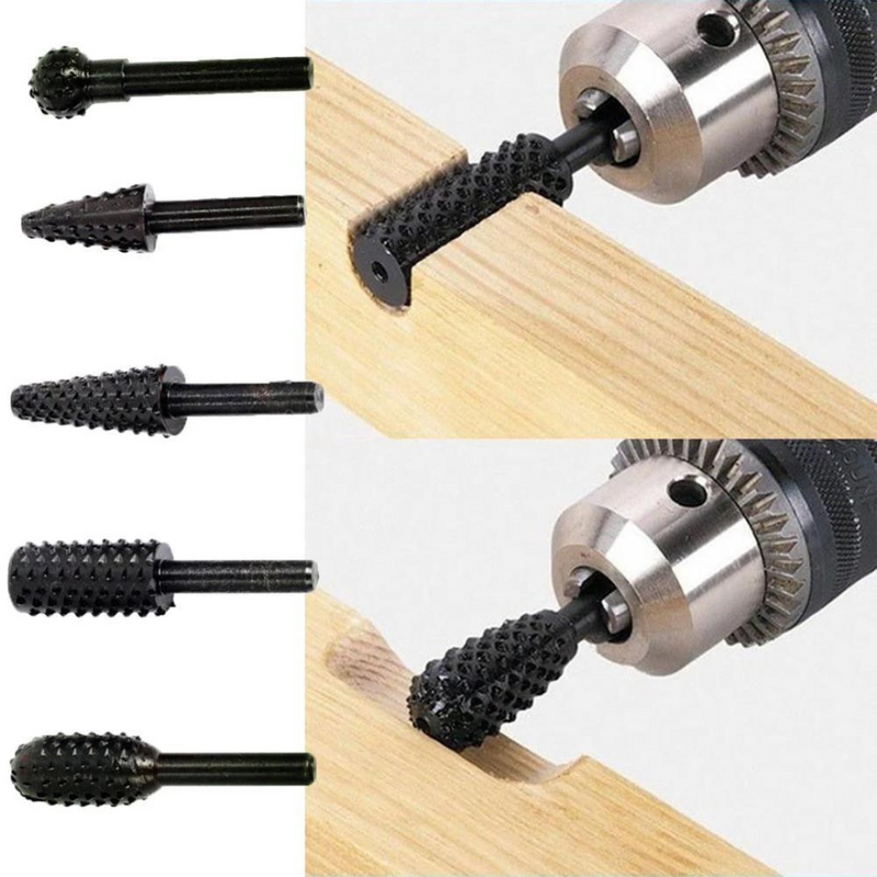 KIT COMPLETO DE BROCAS ROTATIVAS COM 5 PEÇAS Kit Completo Brocas Rotativas 5 Peças