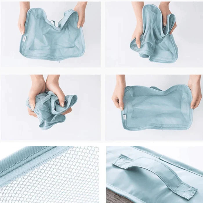 KIT ORGANIZADOR DE MALAS PARA VIAGENS - COMPRE 4 E LEVE 7