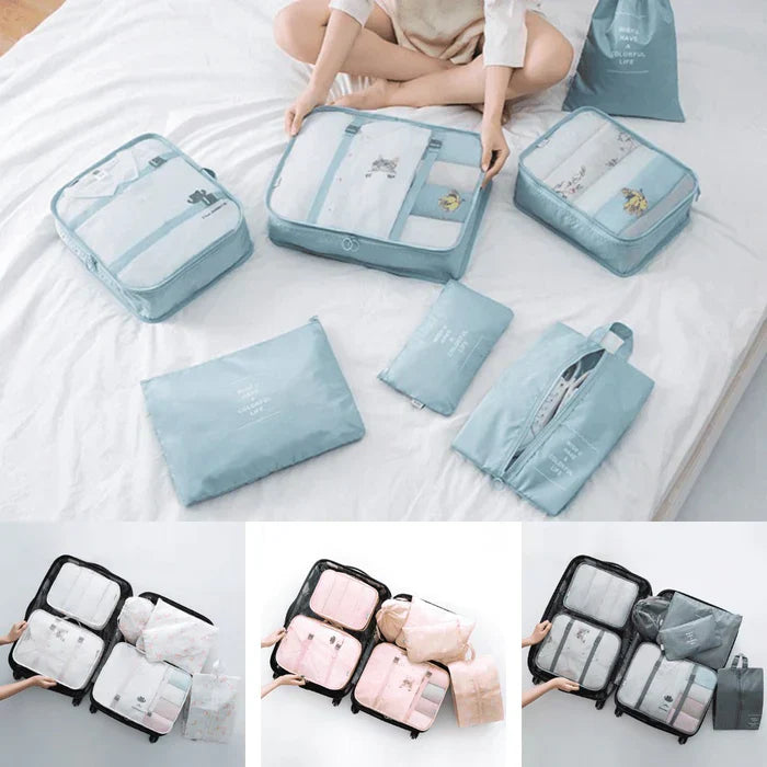 KIT ORGANIZADOR DE MALAS PARA VIAGENS - COMPRE 4 E LEVE 7