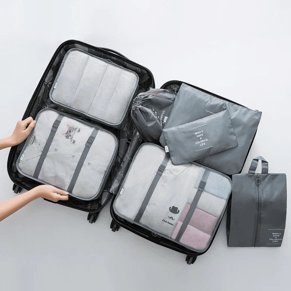 KIT ORGANIZADOR DE MALAS PARA VIAGENS - COMPRE 4 E LEVE 7