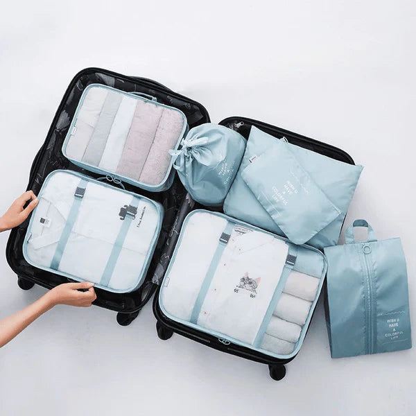 KIT ORGANIZADOR DE MALAS PARA VIAGENS - COMPRE 4 E LEVE 7