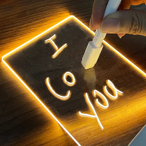 LUMINÁRIA CRIATIVA DE RECADOS QUADRO ILUMINADO