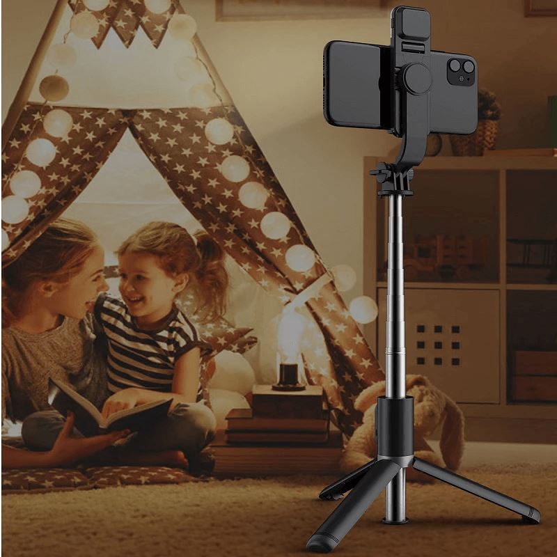 TRIPÉ PARA CELULAR FULL LIGHT - BLUETOOTH, LUZ E CONTROLE REMOTO