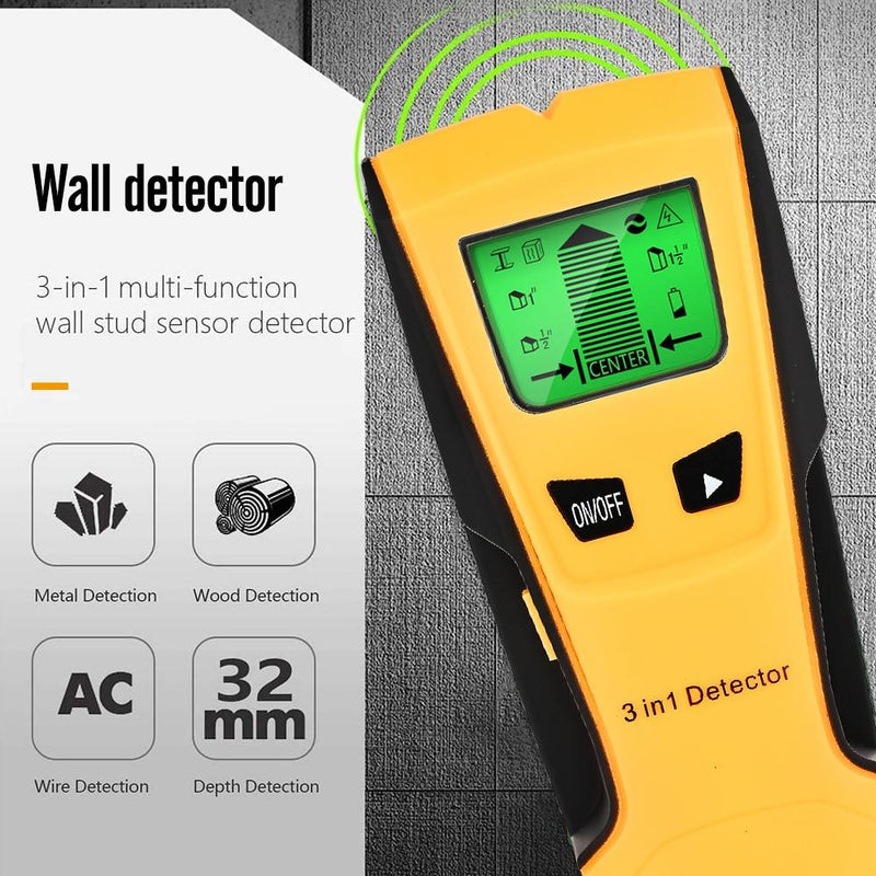 DETECTOR DE BARREIRAS - SCANNER DE PAREDE 3 EM 1