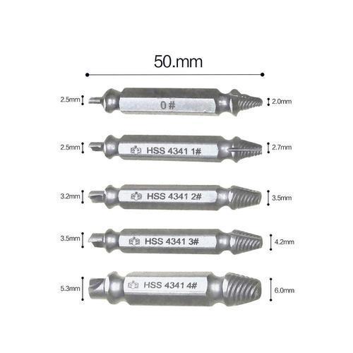 KIT COMPLETO 5 BROCAS EXTRATOR DE PARAFUSO SUPER RESISTENTE